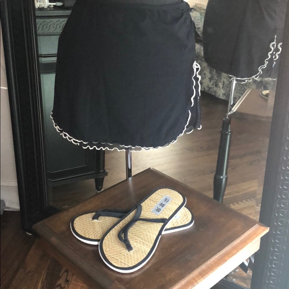 Swim cover up with flip sandals